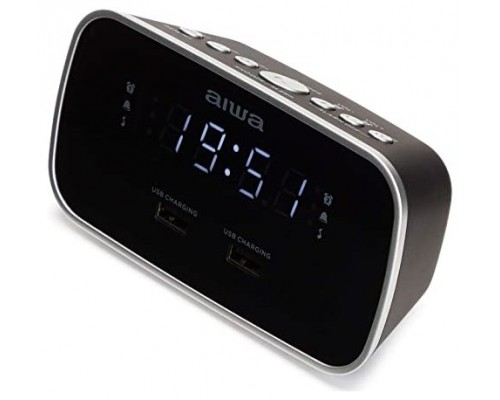 RADIO DESPERTADOR AIWA CRU-19 BLACK 2 PUERTOS USB