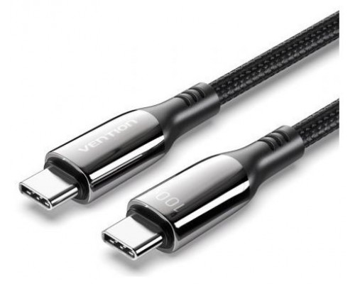 CABLE 2.0 USB-C A USB-C 100W 2 M NEGRO VENTION (Espera 4 dias)