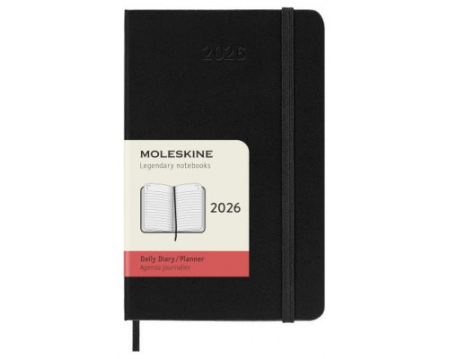 AGENDA 2026 TAPA DURA 12 MESES DIARIA P (9 x 14 CM) NEGRA MOLESKINE DHB12DC2Y26 (Espera 4 dias)
