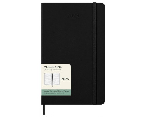 AGENDA 2026 TAPA DURA 12 MESES SEMANAL HORIZONTAL L (13 X 21 CM) NEGRA MOLESKINE DHB12WH3Y26 (Espera 4 dias)