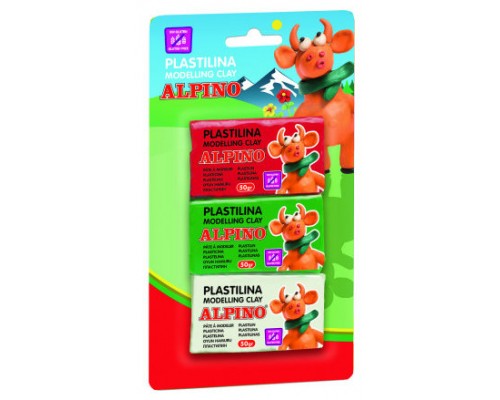 BLISTER 3 UNIDADES PLASTILINA  DE 50 GRS. ALPINO DP000116 (Espera 4 dias)