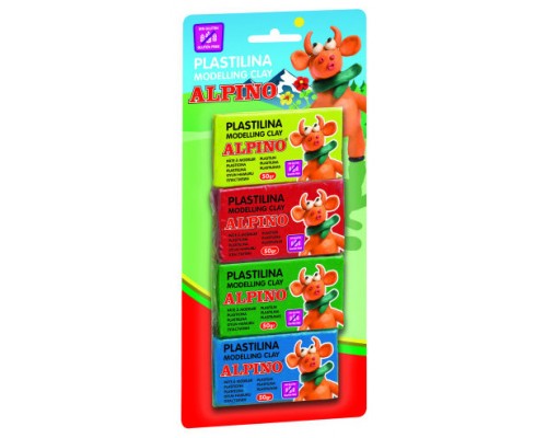 BLISTER 4 UNIDADES PLASTILINA ALPINO DE 50 GRS ALPINO DP000934 (Espera 4 dias)