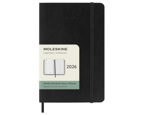 AGENDA 2026 TAPA BLANDA 12 MESES SEMANAL P (9 x 14 CM) NEGRA MOLESKINE DSB12WN2Y26 (Espera 4 dias)