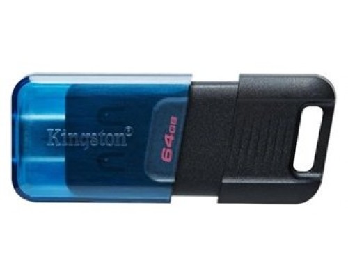 Kingston Technology DataTraveler 80 unidad flash USB 64 GB USB Tipo C 3.2 Gen 1 (3.1 Gen 1) Negro, Azul (Espera 4 dias)