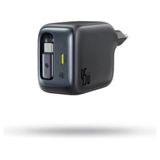 OS-BASEUS ENERCORE CJ11 FAST CHARGER WITH RETRACTABLE CABLE 2C 45W EU COSMIC BLACK (Espera 4 dias)