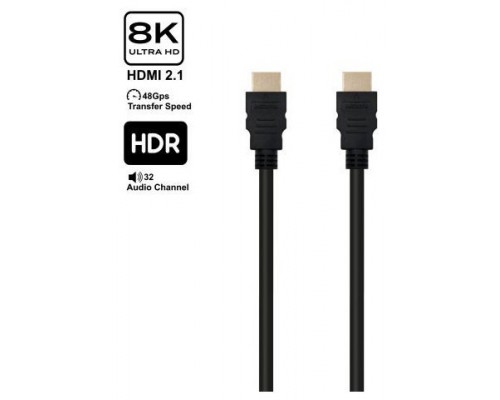 EWENT ULTRA HIGH SPEED HDMI 2.1 CABLE WITH ETHERNET, BLACK, M/M 10,0M, 8K@60HZ, HDR (Espera 4 dias)