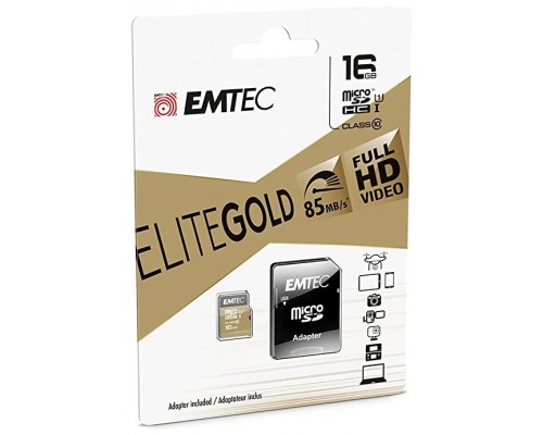 Memoria Sd Micro 16gb Emtec Elite Gold 85mb/s Sd +