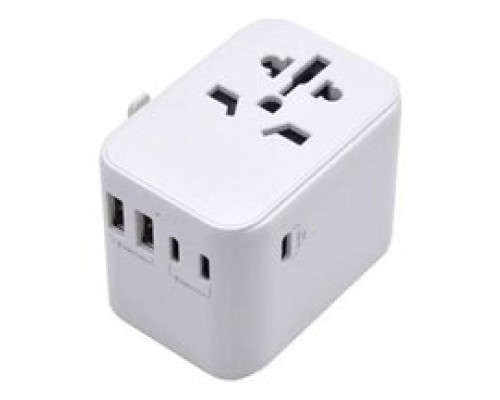 Ewent EW1470 adaptador de enchufe eléctrico Universal Blanco (Espera 4 dias)