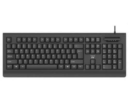 TECLADO EWENT EW3286 USB CON LECTOR DNI NEGRO (Espera 4 dias)