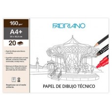 FABRIANO PAQ.10 LAMINAS DIBUJO LINEAL 160G A4