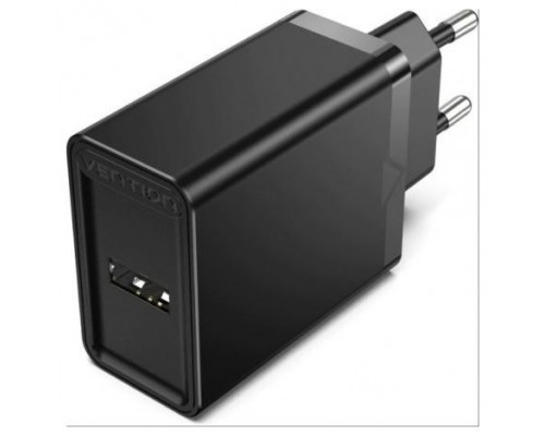 CARGADOR PARED 12W USB-A 2.4A NEGRO VENTION (Espera 4 dias)