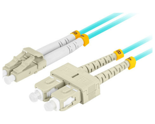 CABLE DE FIBRAOPTICA LANBERG 2M MULTI LC/UPC-SC/UPC DUPLEX OM3 LSZH 3.0MM BL