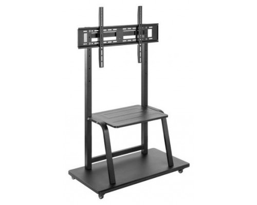 AISENS - SOPORTE DE SUELO ECO CON RUEDA, BANDEJA PARA DVD PARA MONITOR/TV 150KG DE 37-100, NEGRO