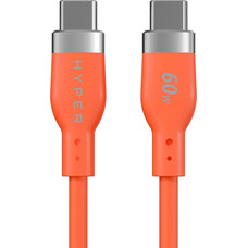 HYPERJUICE FLEX USB-C SILICONE CHARGING CABLE - ORANGE