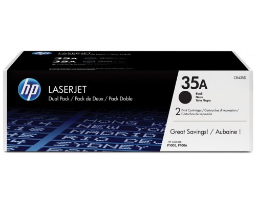 TONER HP CB435AD Nº35A PACK X2 NEGRO 1.500PAG (Espera 4 dias)