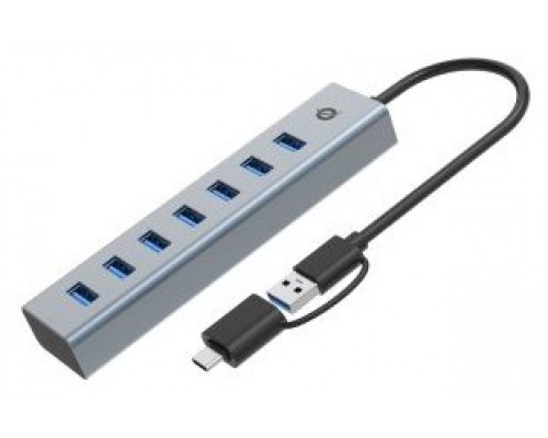 HUB USB 3.0 CONCEPTRONIC HUBBIES21G 7 PUERTOS  USB-C A