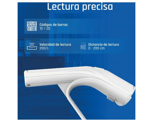 iggual Lector c&oacute;digo barras 2D USB bot&oacute;n blanco