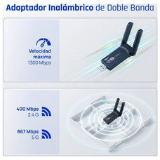 iggual Adaptador USB Wifi 1300 Mbps dual 2.4G/5G iggual Adaptador USB Wifi 1300 Mbps dual 2.4G/5G