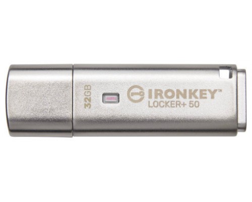 Kingston Technology IronKey Locker+ 50 unidad flash USB 32 GB USB tipo A 3.2 Gen 1 (3.1 Gen 1) Plata (Espera 4 dias)
