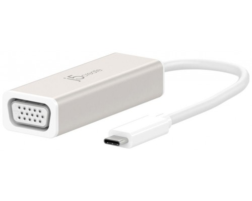 j5create JCA111 Adaptador gráfico USB 1920 x 1080 Pixeles Aluminio, Blanco (Espera 4 dias)