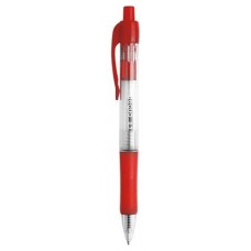 DEQUA Boligrafo retractil tinta de aceite trazo 0,7mm rojo