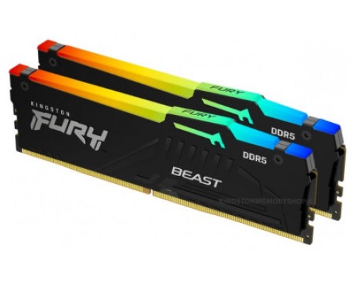 MEMORIA KINGSTON FURY BEAST RGB DDR5 64GB KIT2 5600MT/S  CL4 (Espera 4 dias)