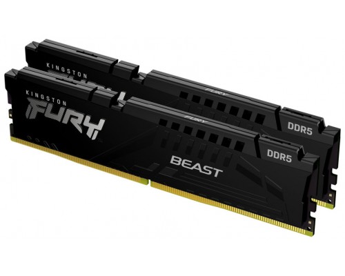 MEMORIA KINGSTON FURY BEAST BLACK DDR5 32GB KIT2 5600MHZ  CL40 KF556C40BBK2-32 (Espera 4 dias)