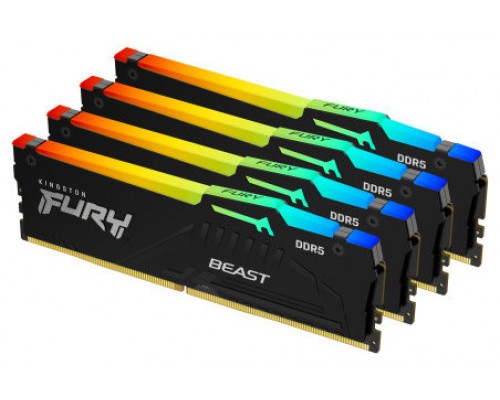 Kingston Technology FURY Beast RGB módulo de memoria 64 GB 4 x 16 GB DDR5 (Espera 4 dias)