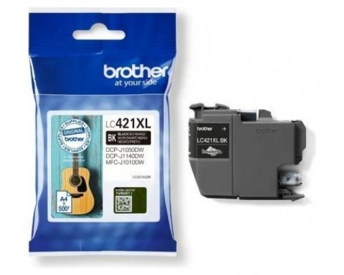 BROTHER Cartucho de tinta negro de larga duracion LC421XLBK para DCP-J1050DW / DCP-J1140DW / MFC-J10