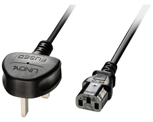 Lindy 30434 cable de transmisi&oacute;n Negro 3 m Enchufe tipo G C13 acoplador (Espera 4 dias)