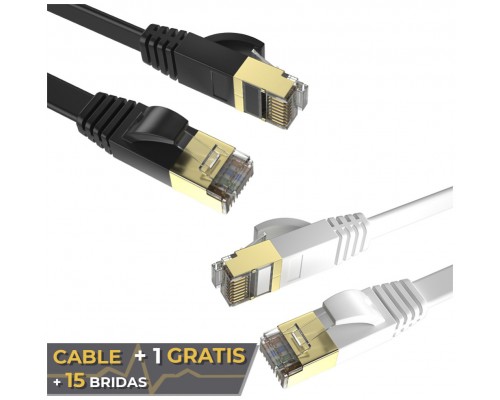 Cable + 1 GRATIS Planos Ethernet 8P8C F/STP 32AWG 1m Max Connection (Espera 2 dias)