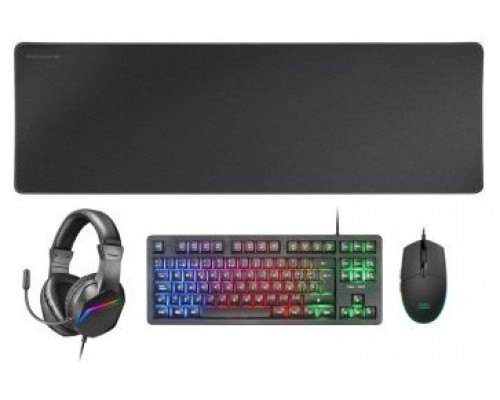 TECLADO MOUSE HEADSET Y ALFOMBRILLA MARS GAMING