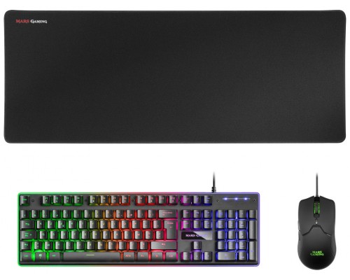 TECLADO MOUSE Y ALFOMBRILLA MARS GAMING MCPX BLACK