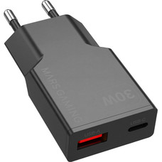 CARGADOR USB PARED USB-C + USB-A GaN 30W NEGRO MARS GAMING (Espera 4 dias) CARGADOR USB PARED USB-C + USB-A GaN 30W NEGRO MARS GAMING (Espera 4 dias)