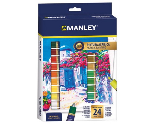 ESTUCHE PINTURA ACRILICA 24 X 12ML MANLEY MDV00024 (Espera 4 dias)