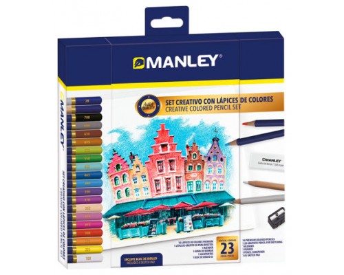 SET CREATIVO LAPICES DE COLORES 23 UDS MANLEY MLA00023 (Espera 4 dias)