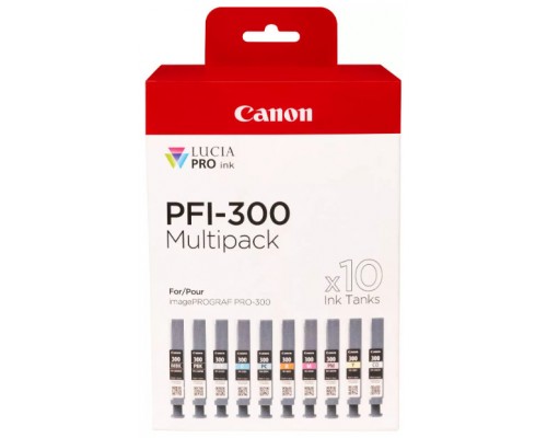 MULTIPACK 10 CARTUCHOS CANON TINTA PFI-300 (Espera 4 dias)