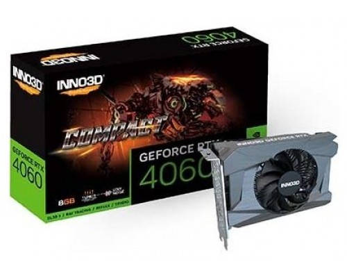 VGA INNO3D RTX 4060 8GB COMPACT GDDR6 1FAN (Espera 4 dias)