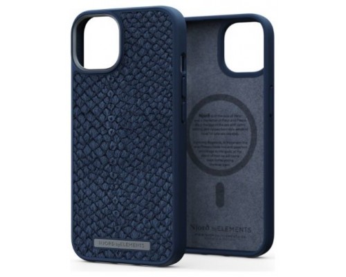 FUNDA MAGSAFE IPHONE 14 PIEL DE SALMON AZUL PETROLEO NJORD (Espera 4 dias)