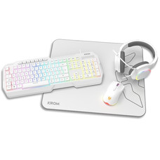 KROM KENTA PC Combo Gaming 4 en 1 RGB Blanco