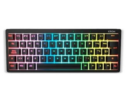 TECLADO KROM USB KREATOR 60% NEGRO RGB GAMING HOTSWAP