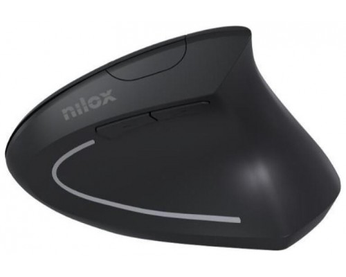 Nilox Ratón Wireless Vertical, 1600 DPI, Negro