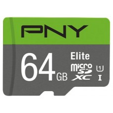 PNY - Tarjeta MicroSD 64GB ELITE + Adaptador - Clase