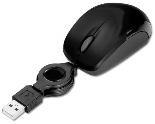 RATON USB MINI PHOENIX 1010+ NEGRO RETRACTIL (Espera 4 dias)