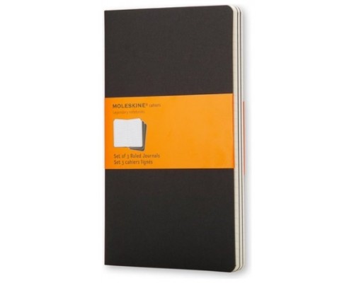 SET DE 3 LIBRETAS CAHIER NEGRAS L (13X21CM) RAYAS MOLESKINE QP316 (Espera 4 dias)