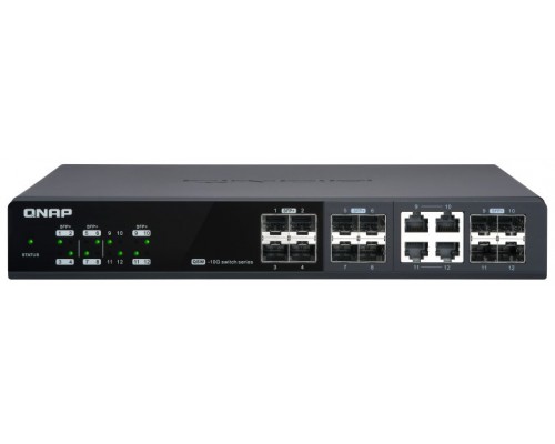 QNAP QSW-M1204-4C switch Gestionado 10G Ethernet (100/1000/10000) Negro (Espera 4 dias)