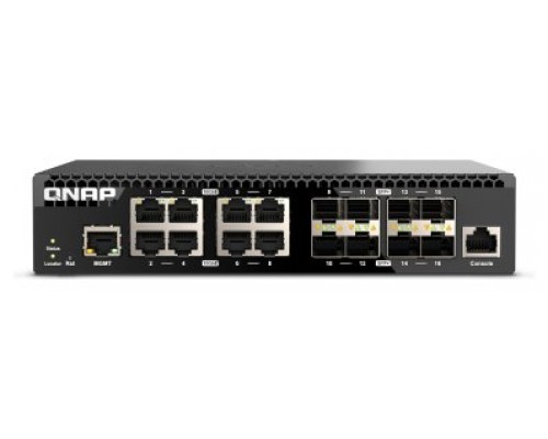 QNAP QSW-M3216R-8S8T switch Gestionado L2/L3 10G Ethernet (100/1000/10000) 1U Negro (Espera 4 dias)