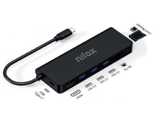 Nilox Dock Usb c 8 en 1 Negro