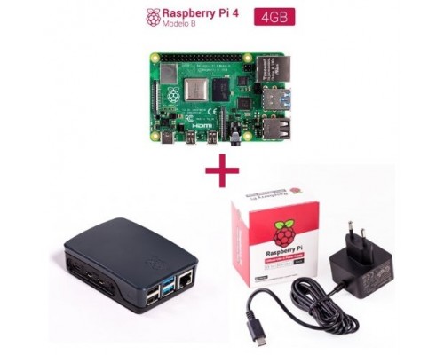 Kit raspberry Pi 4 2 GB. Incluye caja negra