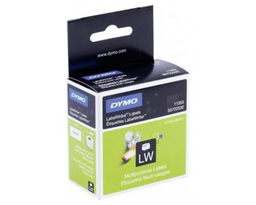 DYMO Etiqueta LW multifunción 25X13mm, 1 rollo etiquetas (1000) Papel blanco